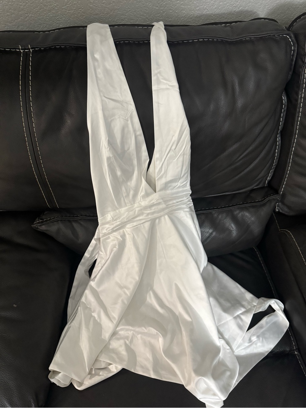 Women's Satin Wrap Slip Top - White